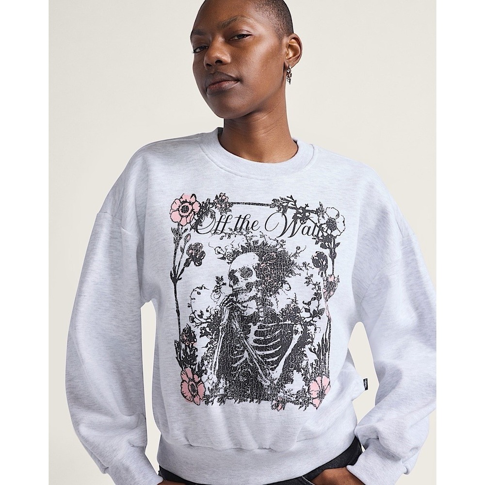 NWT Have To Dream Retro Vans Grey Crewneck Sweatshirt Women's XL